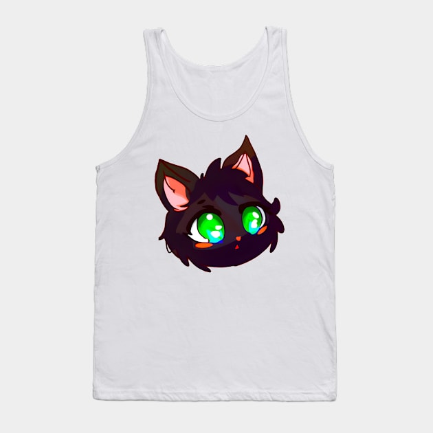 Black cat with green eyes Tank Top by Meowsiful